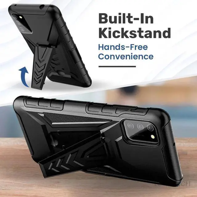 Alt view image 5 of 6 - Rome Tech For TCL A3 / TCL A30 / TCL Ion Z Dual-Layer Holster Case w/Kickstand
