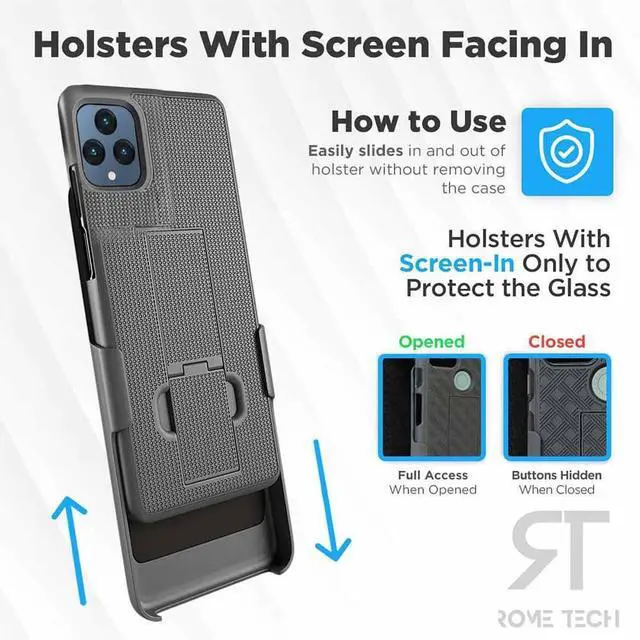 Alt view image 4 of 6 - Rome Tech For T-Mobile REVVL 6 5G / REVVL 6x 5G Belt Clip Holster Phone Case
