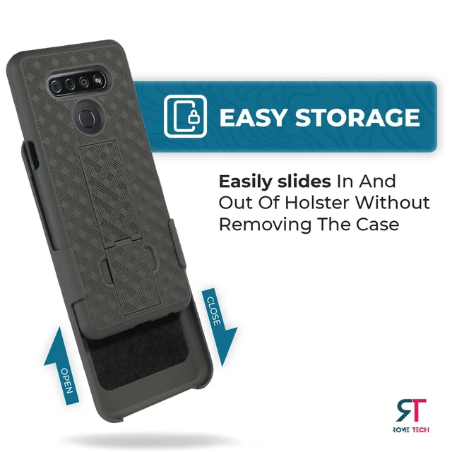 Alt view image 4 of 7 - Rome Tech For LG K51 Belt Clip Holster Phone Case