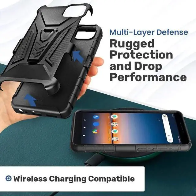 Alt view image 5 of 6 - Motorola Moto G100 Dual-Layer Holster Case with Kickstand