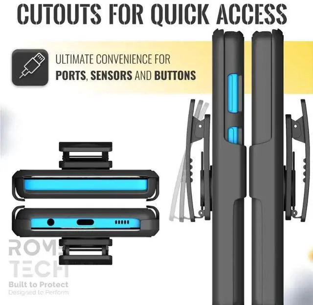 Alt view image 4 of 7 - Rome Tech For Samsung Galaxy A12 Belt Clip Holster Phone Case