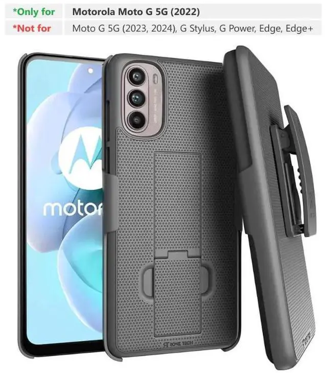 Alt view image 2 of 7 - Rome Tech For Motorola Moto G 5G (2022) Belt Clip Holster Phone Case