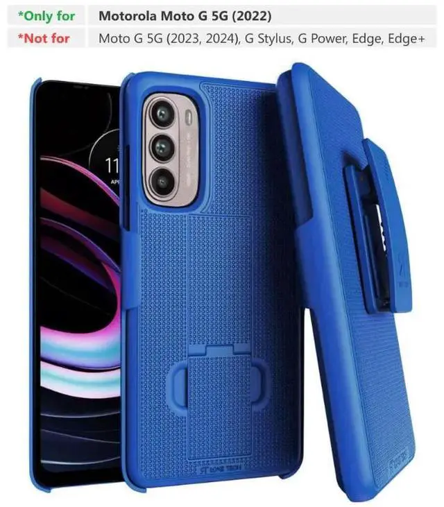 Alt view image 7 of 7 - Rome Tech For Motorola Moto G 5G (2022) Belt Clip Holster Phone Case