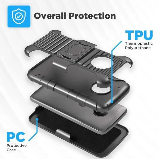 Alt view image 5 of 7 - Rome Tech For Motorola Moto G5 Plus Dual-Layer Holster Case with Kickstand