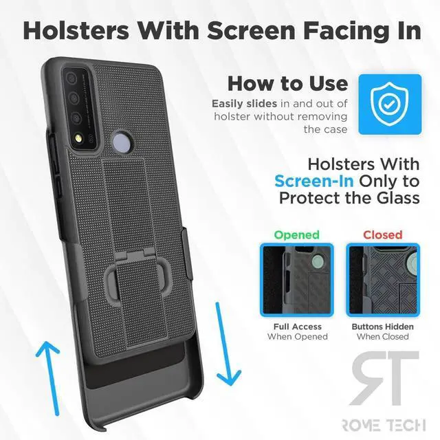 Alt view image 4 of 6 - Rome Tech For TCL 30V 5G Belt Clip Holster Phone Case