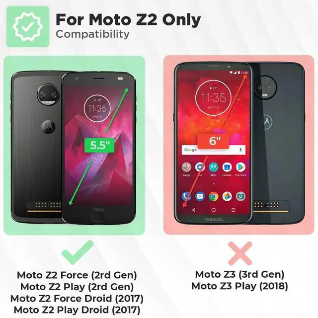 Alt view image 6 of 7 - Rome Tech For Motorola Moto Z2 Force / Z2 Play Belt Clip Holster Phone Case