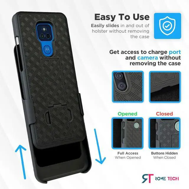 Alt view image 4 of 5 - Rome Tech For Motorola Moto G Play (2021) Belt Clip Holster Phone Case
