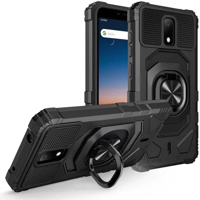 Alt view image 2 of 6 - Rome Tech For Cricket Debut 4G Armor Magnetic Case with Ring & Magnetic Mount