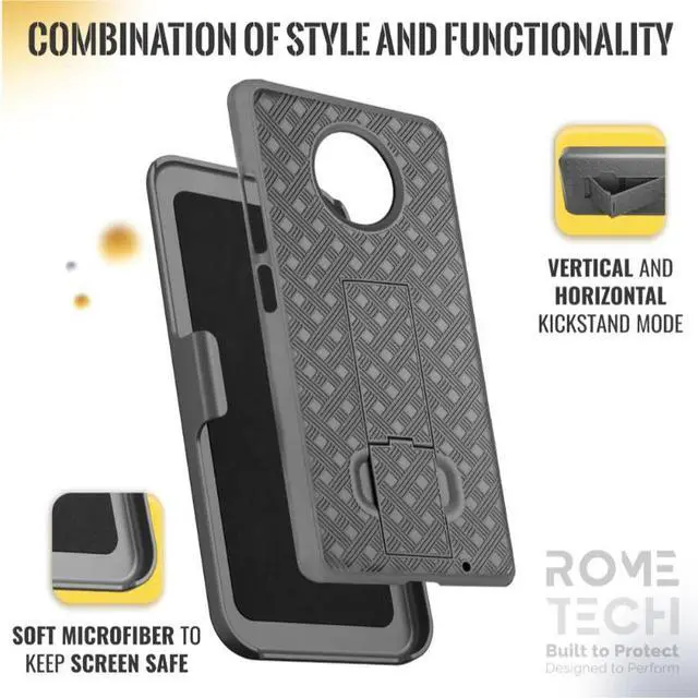 Alt view image 5 of 7 - Rome Tech For Motorola Moto Z4 Belt Clip Holster Phone Case