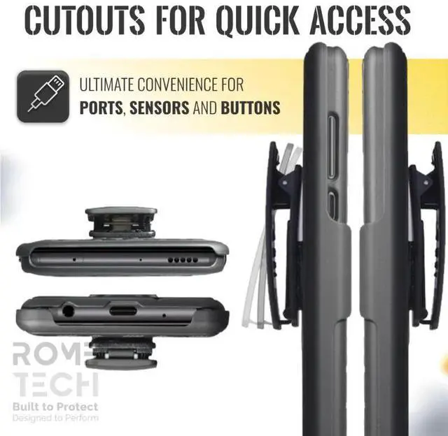 Alt view image 4 of 7 - Rome Tech For Motorola Moto Z4 Belt Clip Holster Phone Case