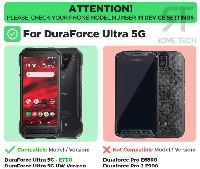 Alt view image 2 of 6 - Rome Tech For Kyocera DuraForce Ultra 5G UW E7110 Belt Clip Holster Phone Case