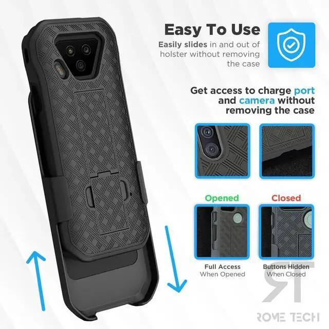 Alt view image 4 of 6 - Rome Tech For Kyocera DuraForce Ultra 5G UW E7110 Belt Clip Holster Phone Case