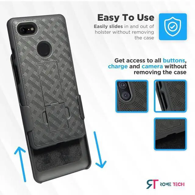 Alt view image 4 of 5 - Rome Tech For Google Pixel 3a XL Belt Clip Holster Phone Case