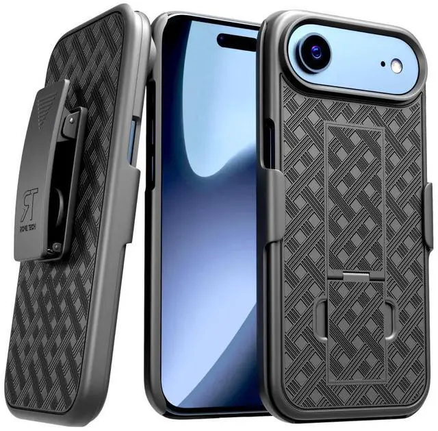 Alt view image 3 of 6 - Rome Tech Designed for iPhone 17 Pro Max 17 Pro 17 Air, iPhone 17 Case with Belt Clip Holster Kickstand Cover Phone Combo Case Color Black