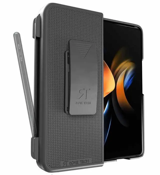 Main image of Rome Tech For Samsung Galaxy Z Fold 4 Belt Clip Holster Phone Case (Pen Holder Edition)