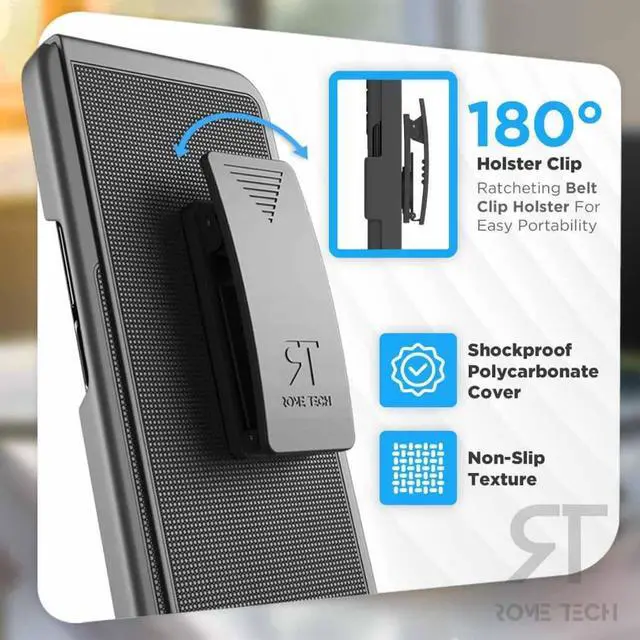 Alt view image 4 of 6 - Rome Tech For Samsung Galaxy Z Fold 4 Belt Clip Holster Phone Case (Pen Holder Edition)