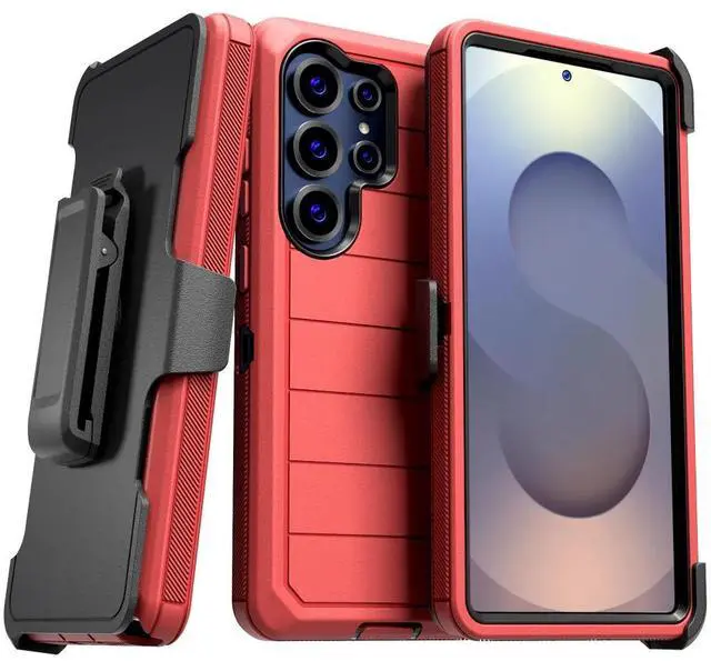 Alt view image 4 of 7 - Rome Tech Shockproof Cover Defender Case for Samsung Galaxy S25 Ultra / S25 Edge / S24 Ultra / S23 FE Four Layers of Protection Cellphone Casing Heavy-duty Protection Holster doubles as a kickstand