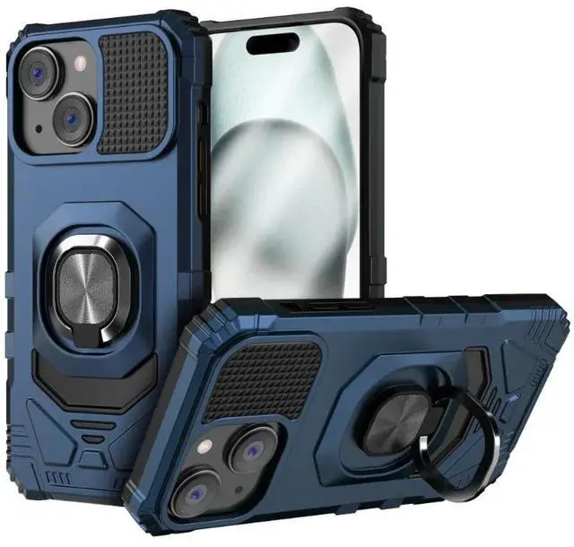 Alt view image 7 of 7 - Rome Tech For Apple iPhone 15 Plus Armor Magnetic Case with Ring & Magnetic Mount