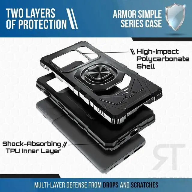 Alt view image 3 of 7 - Rome Tech For OnePlus 10 Pro Armor Magnetic Case with Ring & Magnetic Mount