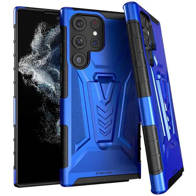 Alt view image 7 of 7 - Samsung Galaxy S22 Ultra Dual-Layer Holster Case with Kickstand