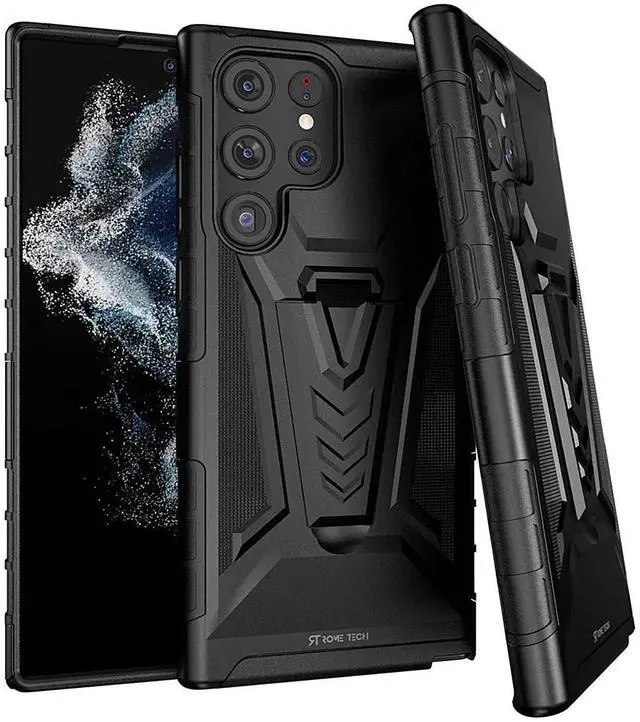Main image of Samsung Galaxy S22 Ultra Dual-Layer Holster Case with Kickstand
