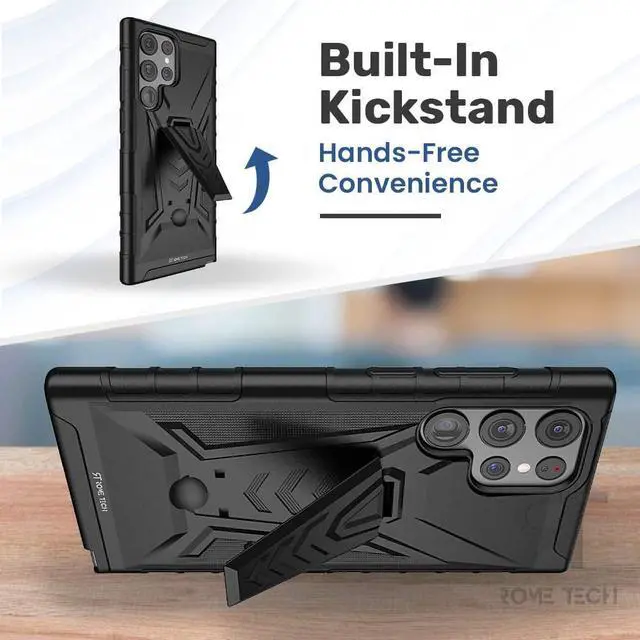 Alt view image 5 of 7 - Samsung Galaxy S22 Ultra Dual-Layer Holster Case with Kickstand