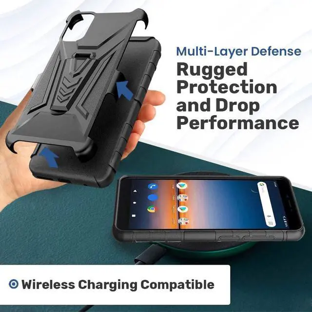 Alt view image 6 of 7 - Samsung Galaxy S22 Ultra Dual-Layer Holster Case with Kickstand