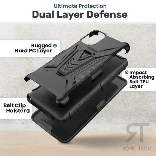 Alt view image 4 of 7 - Samsung Galaxy S22 Ultra Dual-Layer Holster Case with Kickstand
