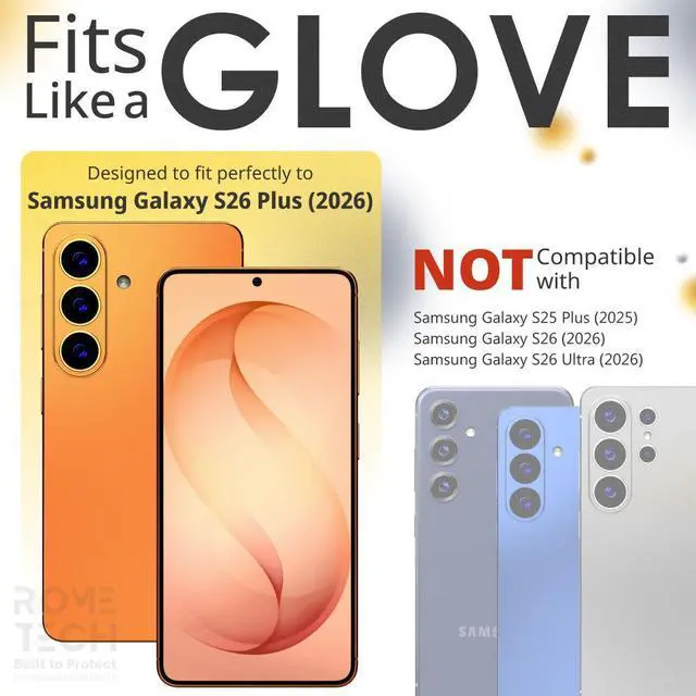 Alt view image 2 of 7 - Rome Tech Shockproof Defender Case for Samsung Galaxy S26 Ultra / S26+ / S26 Four Layers Protection Rugged Phone Cover with Belt Clip Kickstand