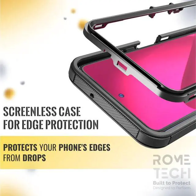 Alt view image 4 of 7 - Rome Tech Defender Case for T-Mobile REVVL 7 5G / 7 Pro 5G (2024) Heavy-Duty Shockproof Cover with MagSafe, 360 Swivel Belt Clip Holster & Kickstand ? Full-Body Rugged Protection