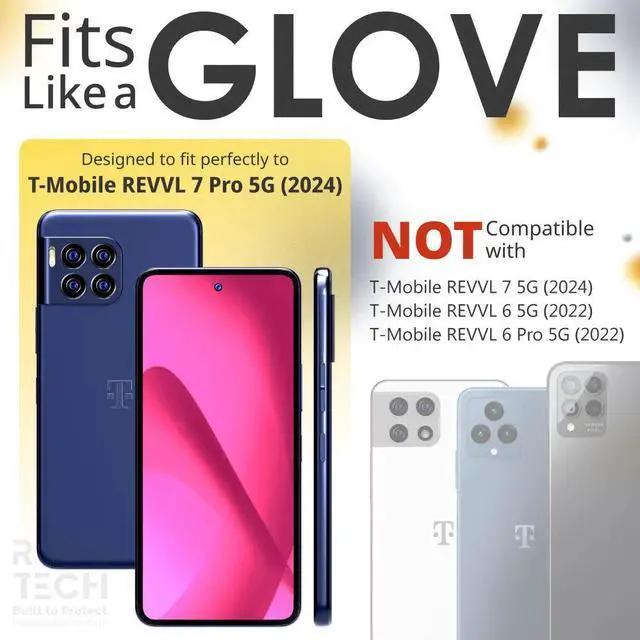 Alt view image 2 of 7 - Rome Tech Defender Case for T-Mobile REVVL 7 5G / 7 Pro 5G (2024) Heavy-Duty Shockproof Cover with MagSafe, 360 Swivel Belt Clip Holster & Kickstand ? Full-Body Rugged Protection
