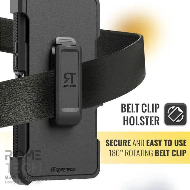 Alt view image 5 of 7 - Rome Tech Defender Case for T-Mobile REVVL 7 5G / 7 Pro 5G (2024) Heavy-Duty Shockproof Cover with MagSafe, 360 Swivel Belt Clip Holster & Kickstand ? Full-Body Rugged Protection