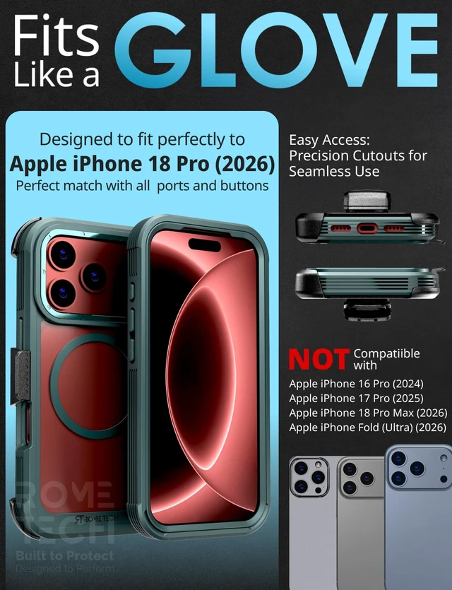 Alt view image 2 of 7 - Apple iPhone 18 Pro Defender Crystal Case With invisible Magsafe