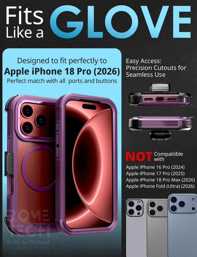 Alt view image 2 of 7 - Apple iPhone 18 Pro Defender Crystal Case With invisible Magsafe