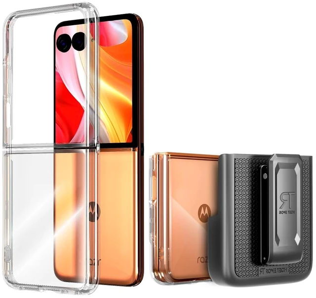Main image of Motorola Razr Plus (2024) / Razr 50 Ultra Hybrid Shockproof Clear Slim Acrylic Case Cover Flexible Hinge Rib