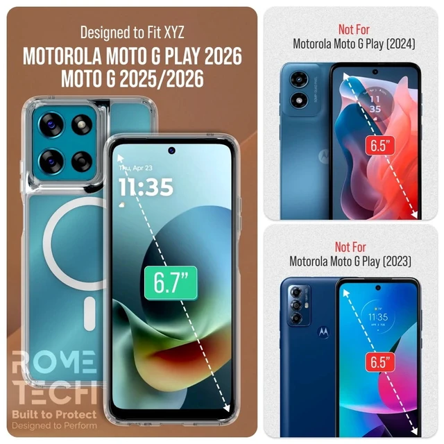 Alt view image 5 of 5 - Case for Moto G Play 5G (2025) - Shockproof Protection Yellowing Resistant Basic Phone Case Compatible with G Play 5G (2025) - Clear