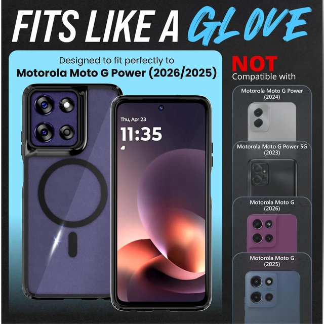 Alt view image 2 of 7 - Motorola Moto G Power 2025/2026 Hybrid TPU Acrylic w/Magsafe w/Holster