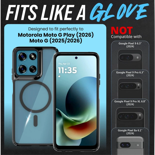 Alt view image 2 of 7 - Motorola Moto G Play 2026/G 2025/2026 Hybrid TPU Acrylic w/Magsafe w/Holster