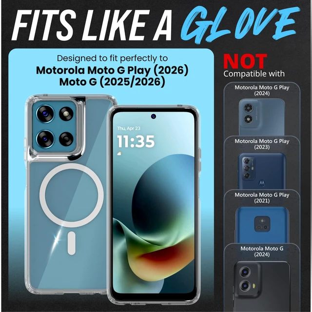 Alt view image 2 of 7 - Motorola Moto G Play 2026/G 2025/2026 Hybrid TPU Acrylic w/Magsafe w/Holster