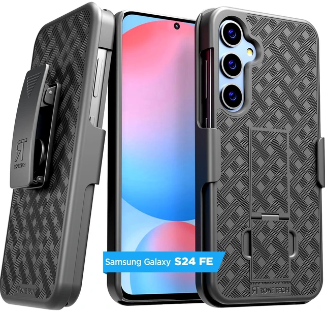 Main image of Rome Tech Shell Holster Combo Case for Samsung Galaxy S24 FE & TPG Bundle - Black