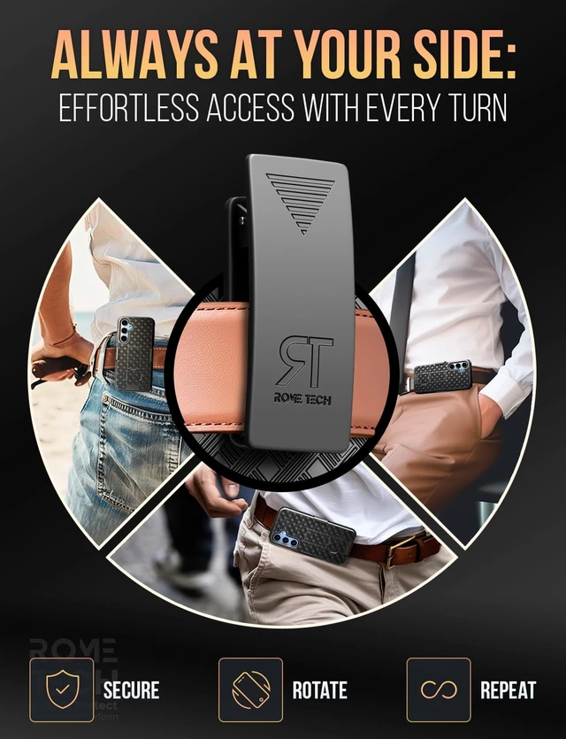 Alt view image 5 of 6 - Rome Tech Shell Holster Combo Case for Samsung Galaxy S24 FE & TPG Bundle - Black