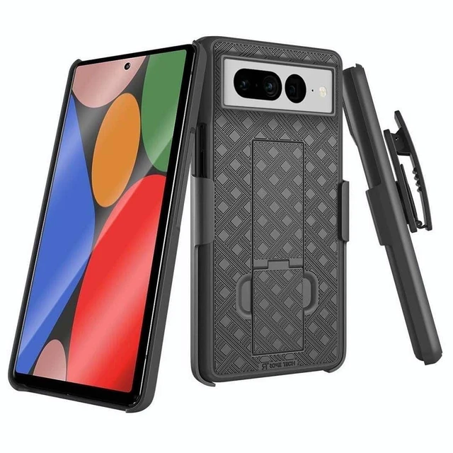 Main image of Rome Tech Google Pixel 7 Pro Shell Holster Combo Case With Belt clip + 3-Pack Glass Screen Protector