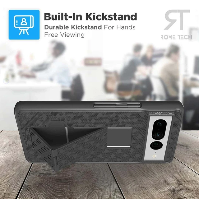 Alt view image 2 of 4 - Rome Tech Google Pixel 7 Pro Shell Holster Combo Case With Belt clip + 3-Pack Glass Screen Protector