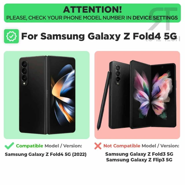 Alt view image 2 of 4 - Rome Tech Samsung Galaxy Z Fold 4 5G Belt Clip Phone Case - Black + 3-Pack Glass Screen Protector