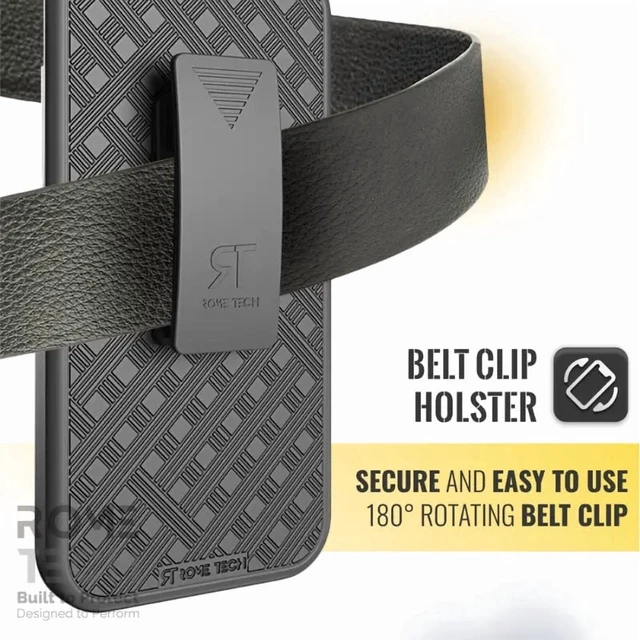Alt view image 2 of 4 - Rome Tech Google Pixel 7A Shell Holster Combo Case - Black + 3-Pack Glass Screen Protector