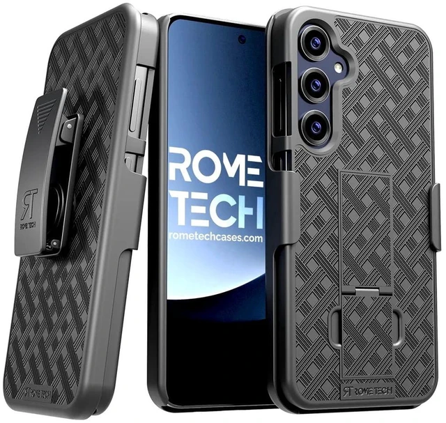 Main image of Samsung Galaxy S25 (2025) Belt Clip Holster Phone Case + 3-Pack Glass Screen Protector