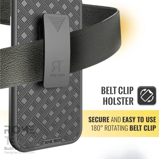 Alt view image 4 of 4 - Rome Tech Apple iPhone 11 Shell Holster Combo Case - Black + 3-Pack Glass Screen Protector