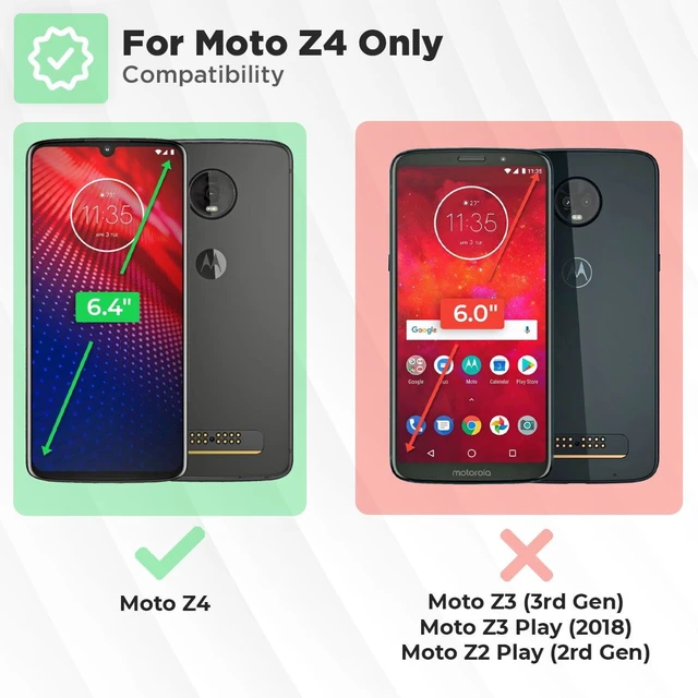 Alt view image 2 of 4 - Rome Tech Motorola Moto Z4 Shell Holster Combo Case With Belt clip + 3-Pack Glass Screen Protector