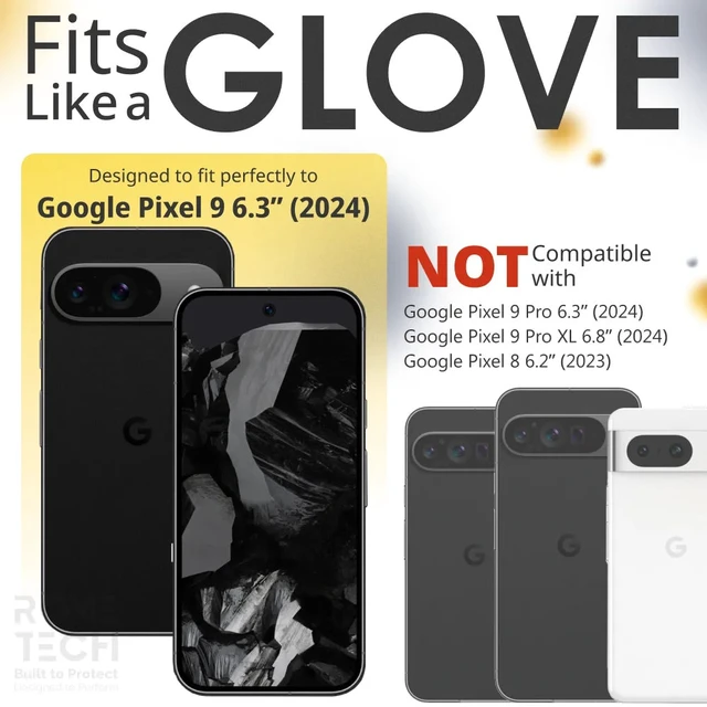 Alt view image 2 of 3 - Rome Tech for Google Pixel 9 / 9 Pro Belt Clip Holster Phone Case + 3-Pack Glass Screen Protector
