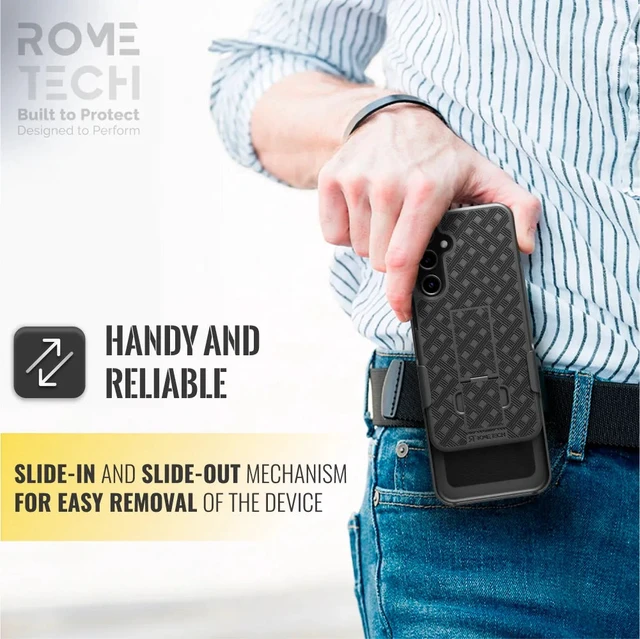 Alt view image 3 of 3 - Rome Tech for Google Pixel 9 / 9 Pro Belt Clip Holster Phone Case + 3-Pack Glass Screen Protector